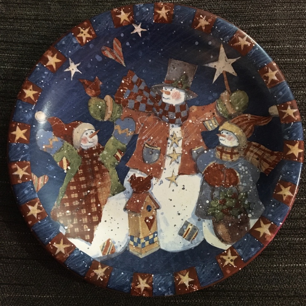 Festive Snowman Decorative Cookie Plate